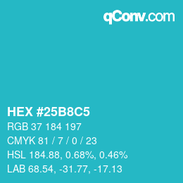 Color code: HEX #25B8C5 | qconv.com
