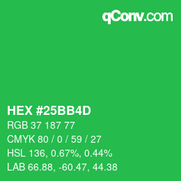 カラーコード: HEX #25BB4D | qconv.com