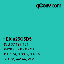 Color code: HEX #25C5B5 | qconv.com