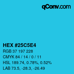 Farbcode: HEX #25C5E4 | qconv.com