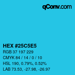 Color code: HEX #25C5E5 | qconv.com