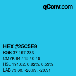 Color code: HEX #25C5E9 | qconv.com