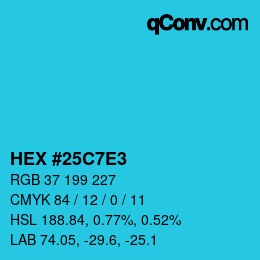 Color code: HEX #25C7E3 | qconv.com