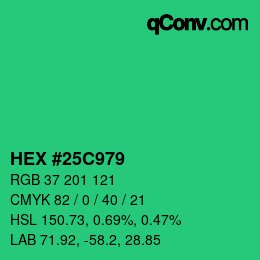 Color code: HEX #25C979 | qconv.com