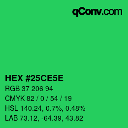 Código de color: HEX #25CE5E | qconv.com