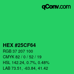 Color code: HEX #25CF64 | qconv.com