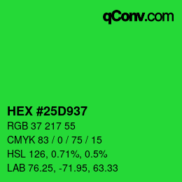 Color code: HEX #25D937 | qconv.com