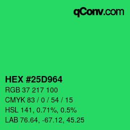 Color code: HEX #25D964 | qconv.com