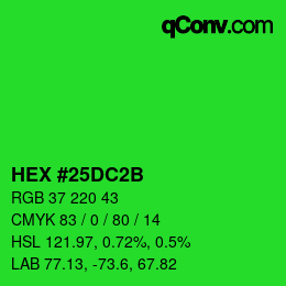 カラーコード: HEX #25DC2B | qconv.com