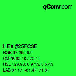 Código de color: HEX #25FC3E | qconv.com