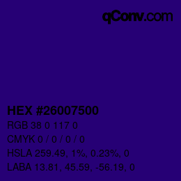 Farbcode: HEX #26007500 | qconv.com