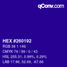 Color code: HEX #260192 | qconv.com