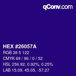 Código de color: HEX #26057A | qconv.com