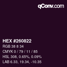 Color code: HEX #260822 | qconv.com