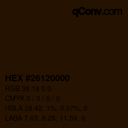 Color code: HEX #26120000 | qconv.com