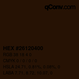 Color code: HEX #26120400 | qconv.com