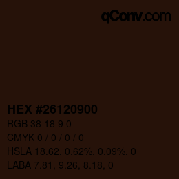 Color code: HEX #26120900 | qconv.com
