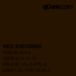 Color code: HEX #26130000 | qconv.com