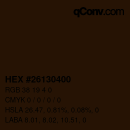 Color code: HEX #26130400 | qconv.com