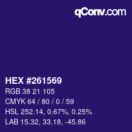 カラーコード: HEX #261569 | qconv.com