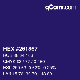 Color code: HEX #261867 | qconv.com