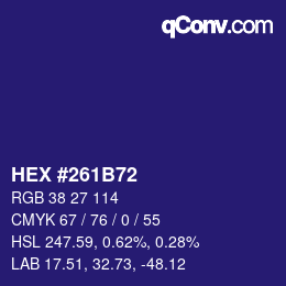 Color code: HEX #261B72 | qconv.com