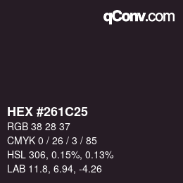 Color code: HEX #261C25 | qconv.com