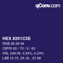 Código de color: HEX #261C5E | qconv.com