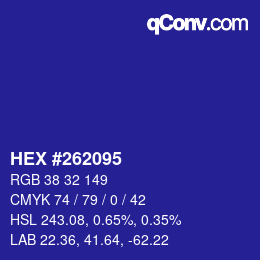 カラーコード: HEX #262095 | qconv.com