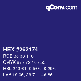 Color code: HEX #262174 | qconv.com