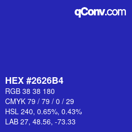 Color code: HEX #2626B4 | qconv.com