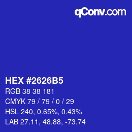 Color code: HEX #2626B5 | qconv.com