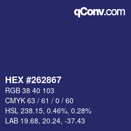 Color code: HEX #262867 | qconv.com