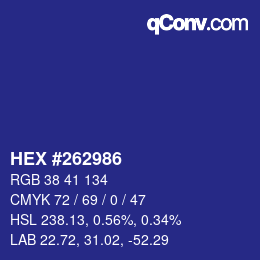 Color code: HEX #262986 | qconv.com