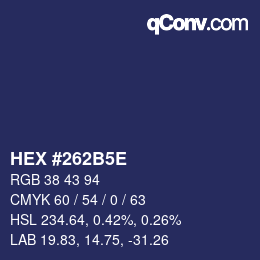 Color code: HEX #262B5E | qconv.com