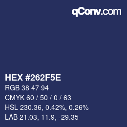 カラーコード: HEX #262F5E | qconv.com