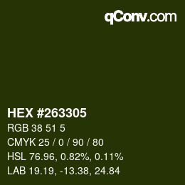 Color code: HEX #263305 | qconv.com