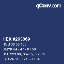 Color code: HEX #263869 | qconv.com