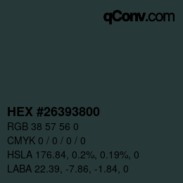 Color code: HEX #26393800 | qconv.com