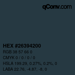 カラーコード: HEX #26394200 | qconv.com