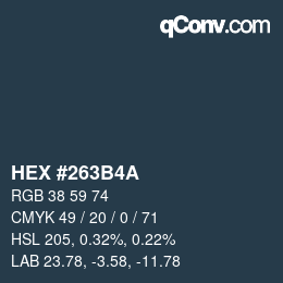 Color code: HEX #263B4A | qconv.com