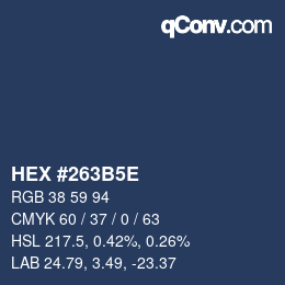Code couleur: HEX #263B5E | qconv.com