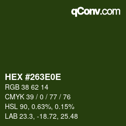 Color code: HEX #263E0E | qconv.com