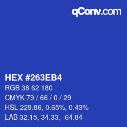 Color code: HEX #263EB4 | qconv.com