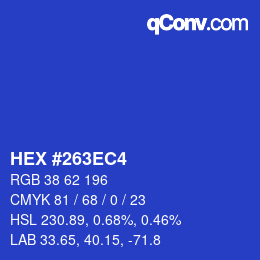 Color code: HEX #263EC4 | qconv.com