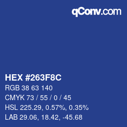 カラーコード: HEX #263F8C | qconv.com