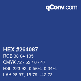 Color code: HEX #264087 | qconv.com