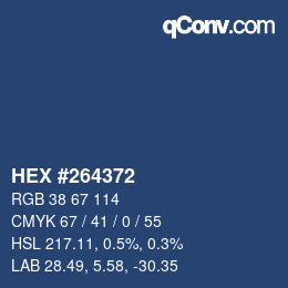 カラーコード: HEX #264372 | qconv.com