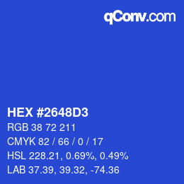 Color code: HEX #2648D3 | qconv.com