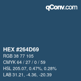 Color code: HEX #264D69 | qconv.com